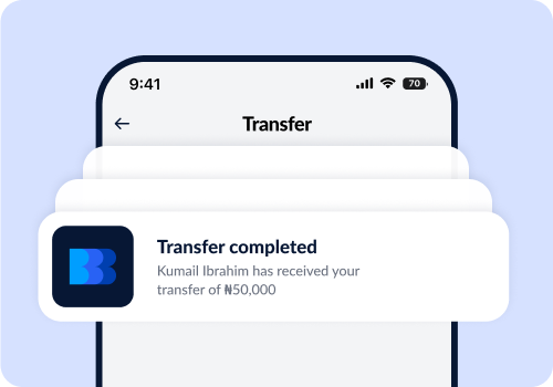 Transfer completed notification